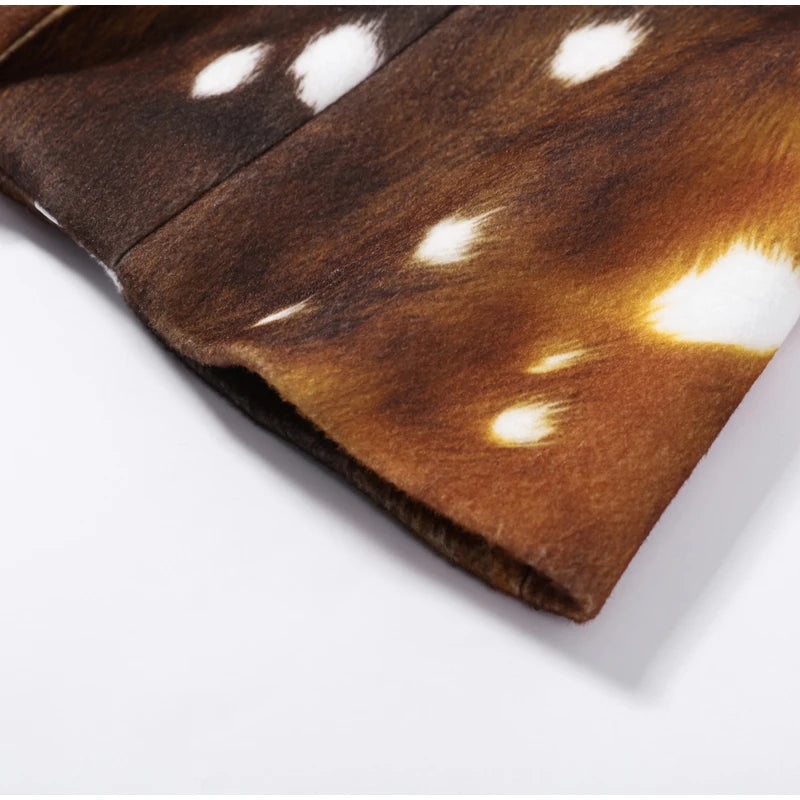 Street Leopard Print Fur Cuffs Jacket Women Stand Collar Full Sleeve Buttons Jackets 2026 Autumn Winter Fashion Lady Outwear