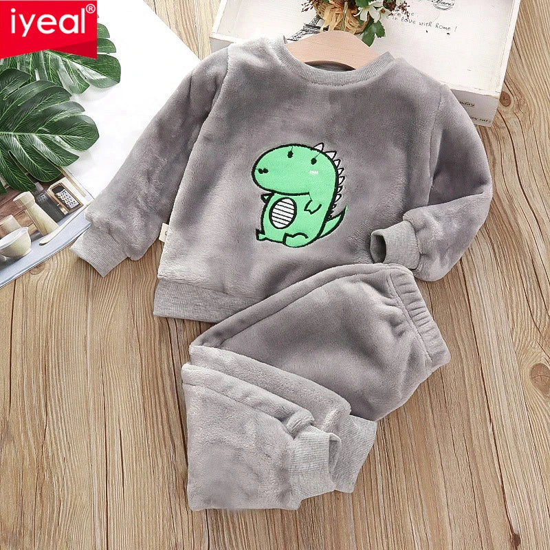 Kids' Flannel Fleece Pajama Set – Warm Toddler Sleepwear, 9 Months–6T