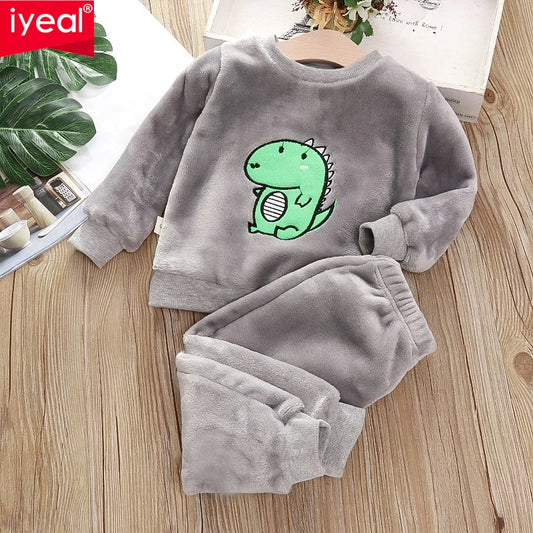 Kids' Flannel Fleece Pajama Set – Warm Toddler Sleepwear, 9 Months–6T