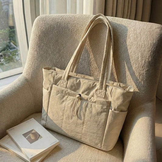 Women's Quilted Laptop Tote 13.3"-16" - Lightweight Travel Shoulder Bag