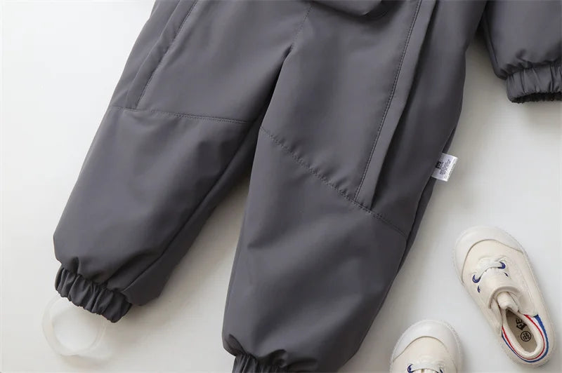 2Pcs Set Children Winter Ski Suit Coat + Backpack Thicken Baby Jumpsuit Warm Children Snowsuit Hooded Kids Clothes 1-5 Years
