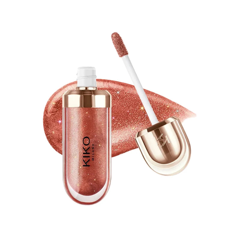 Original Kiko 3D Mirror Lip Glaze Waterproof Non Fading and Non Stick Cup Gentle Bean Paste Color Fine Shiny Point Charm Red
