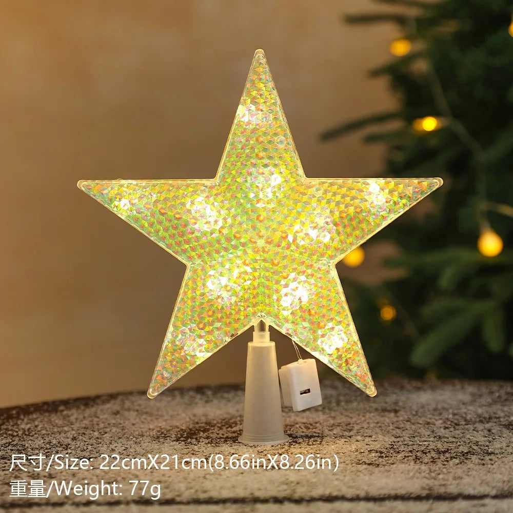 Glitter Star Christmas Tree Topper – 15 cm Sparkling Star Ornament