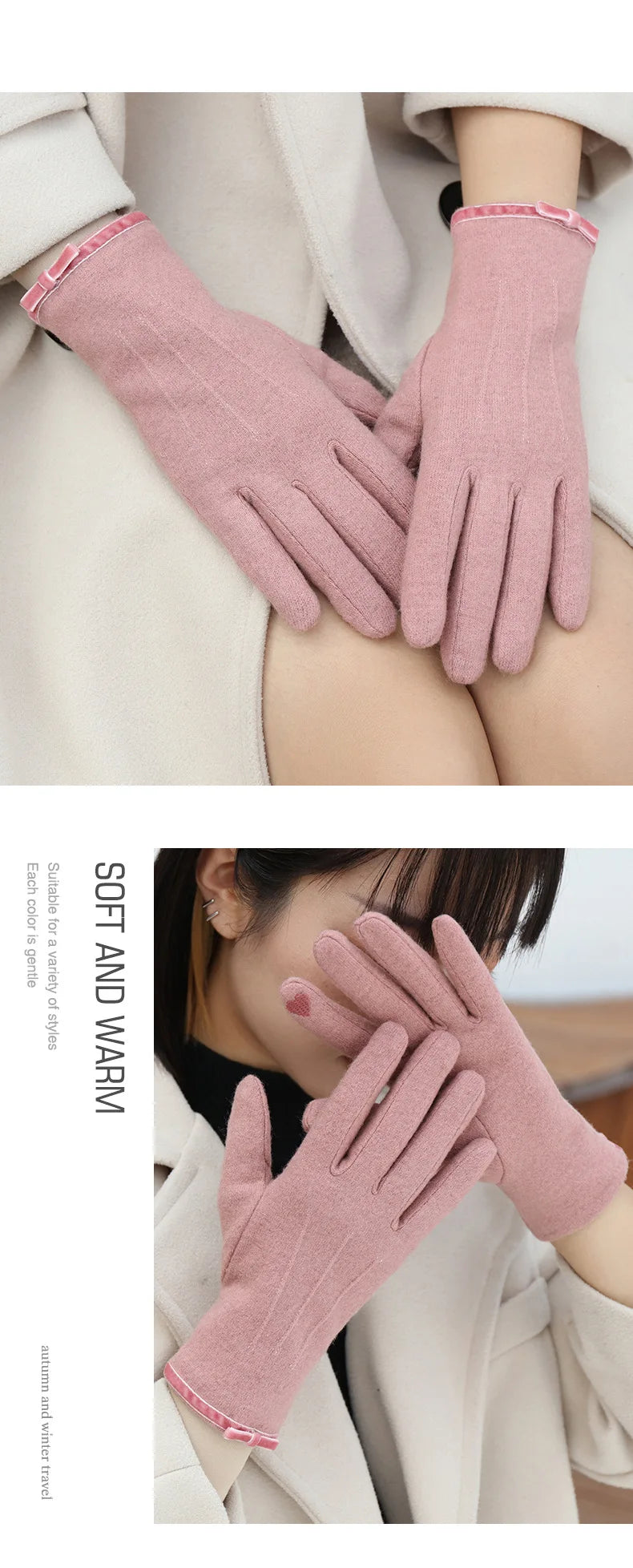 Women's Elegant Soft Touchscreen Winter Gloves