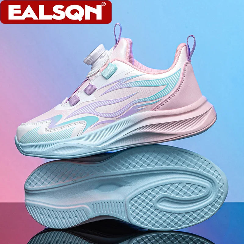 Girls' Buckle-Strap PU Sneakers
