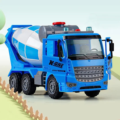 Large Toy Cement Mixer Truck – Friction-Powered with Lights & Music