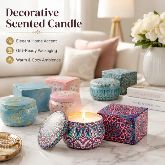 Scented Candle with Dried Flowers Aromatherapy Soy Wax Jar Candle Gift