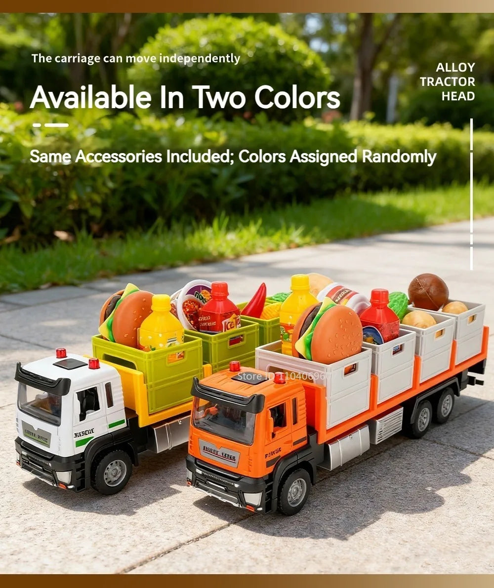 1:32 Die-Cast Produce Transport Truck – Fruit & Veggie Container Toy