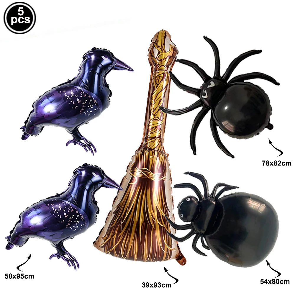 Halloween Standing Foil Balloons – Haunted House, Skull, Witch & Coffin Mylar Decorations