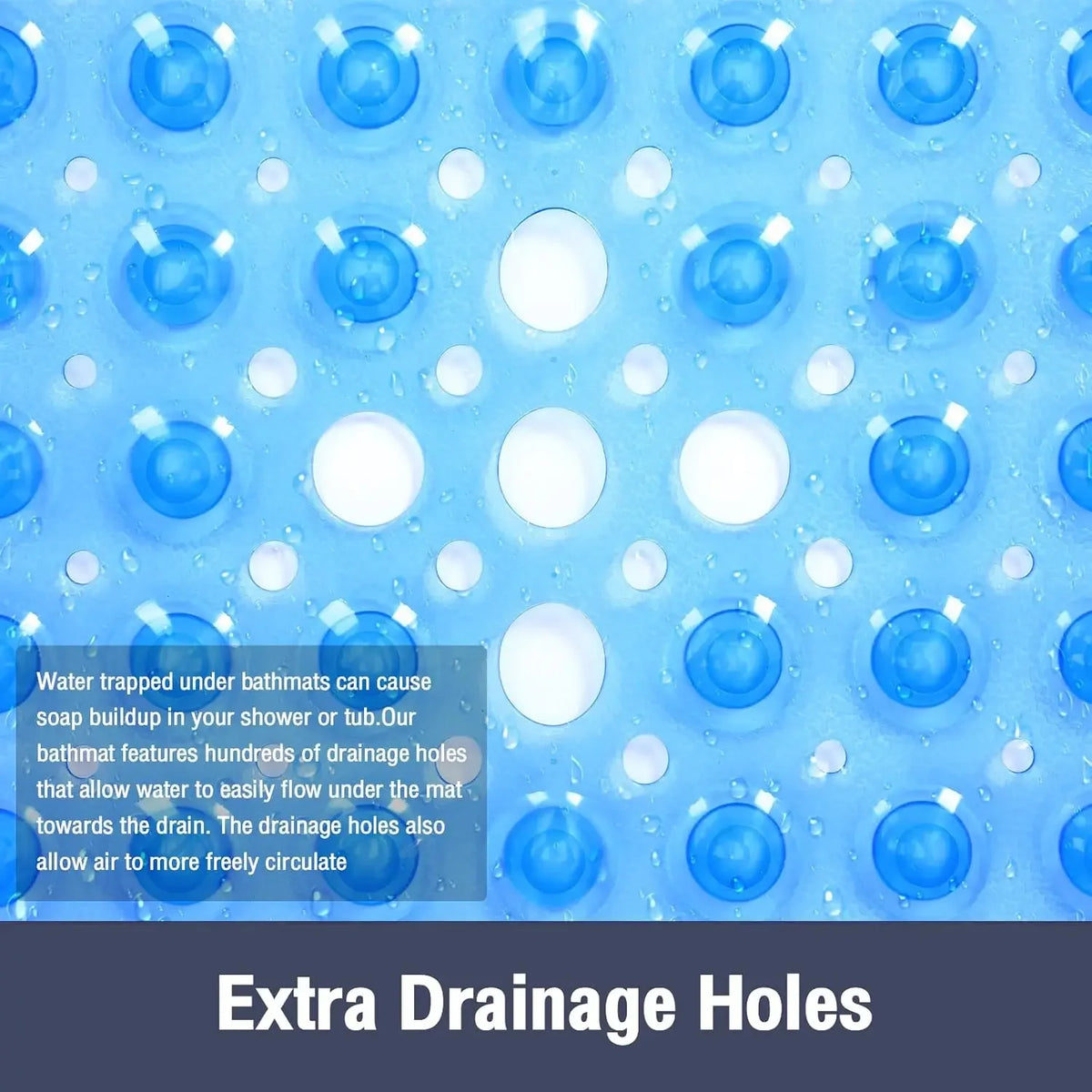 Non-Slip Shower Mat with Suction Cups, 53 x 53 cm