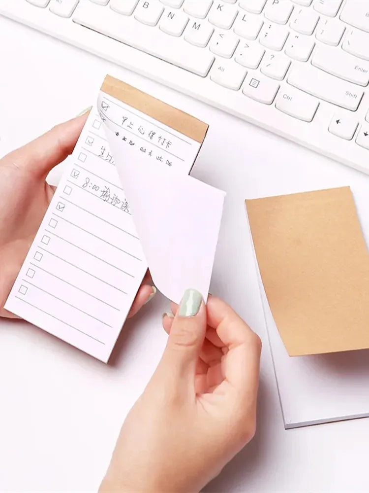 Pocket Kraft Paper Memo Pad Notepad Stationery Scrapbooking Memo Notes To Do List Tear Checklist Note Pad Blank White Labels
