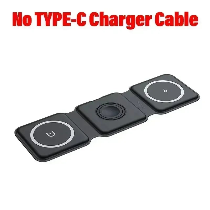 30W Foldable 3-in-1 Wireless Charger for Phone, Watch & AirPods