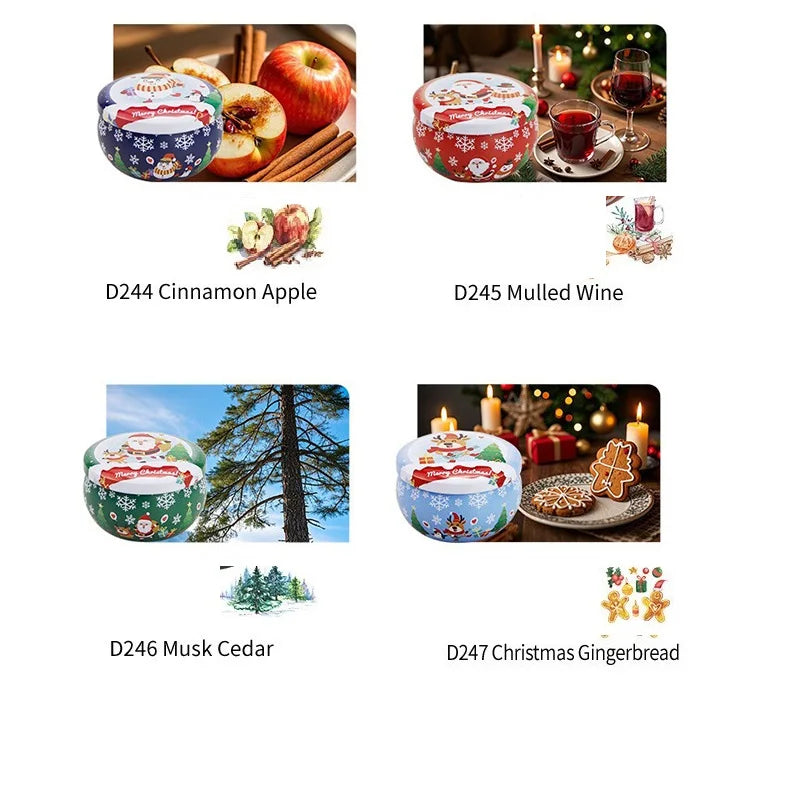 Christmas Aromatherapy Candles Santa Claus Snowmen Tin Cans Candle Christmas Decoration For Home Xmas New Year 2025 Navidad
