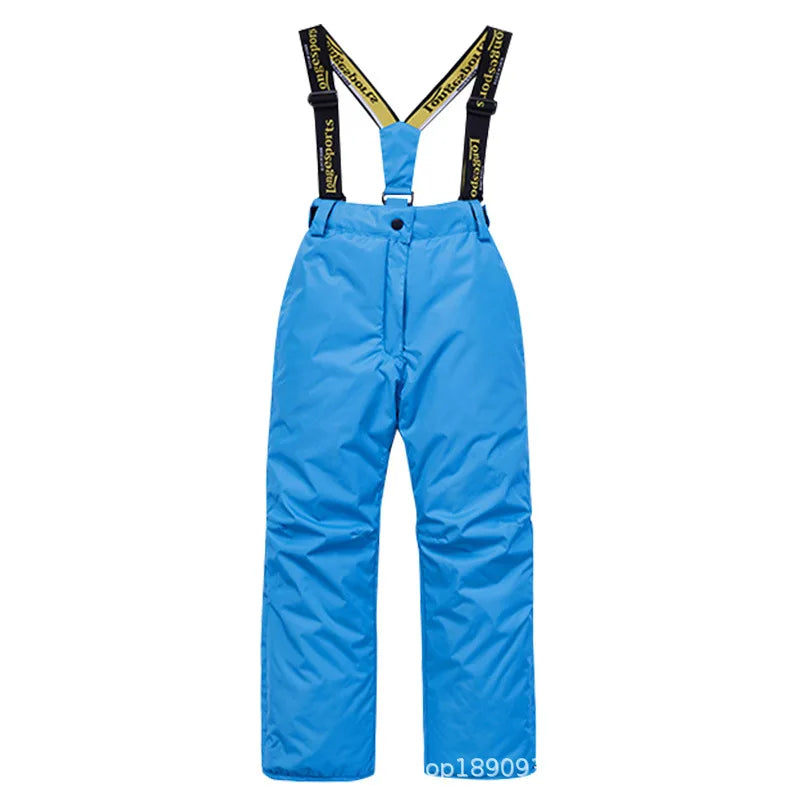 Children's Ski Suit Girls Boys Outdoor Thickened Waterproof Windproof Warm Teenager Ski Pants Equipment 100-165cm