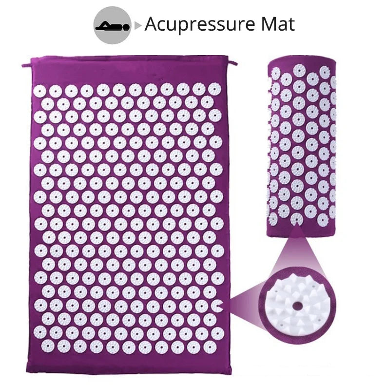 Acupressure Mat & Pillow Set – Back, Neck & Foot Massage Mat