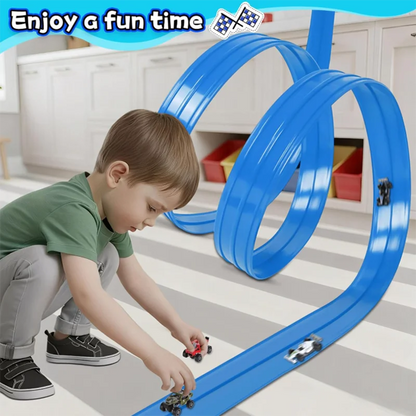 Race Track Car Ramp Toy – Gliding Rail Racing Set for Toddlers