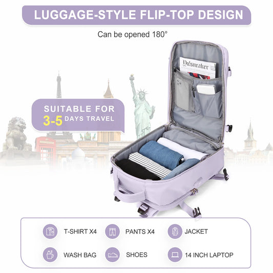 Women's TSA-Approved Travel Backpack | Carry-On Laptop Bag for Flights, College & Weekends
