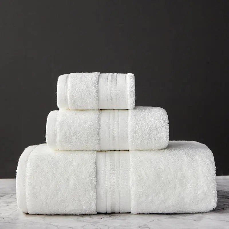 3-Piece Cotton Towel Set – Bath, Hand & Face Towel, 1 kg