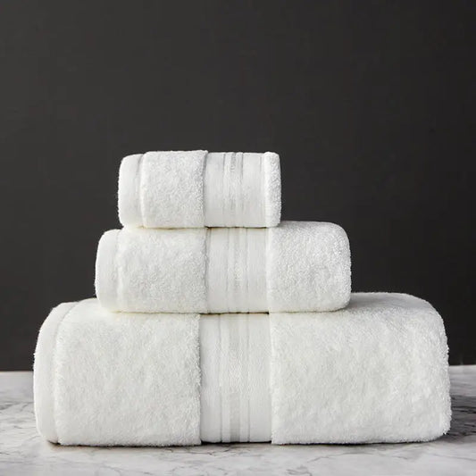 3-Piece Cotton Towel Set – Bath, Hand & Face Towel, 1 kg
