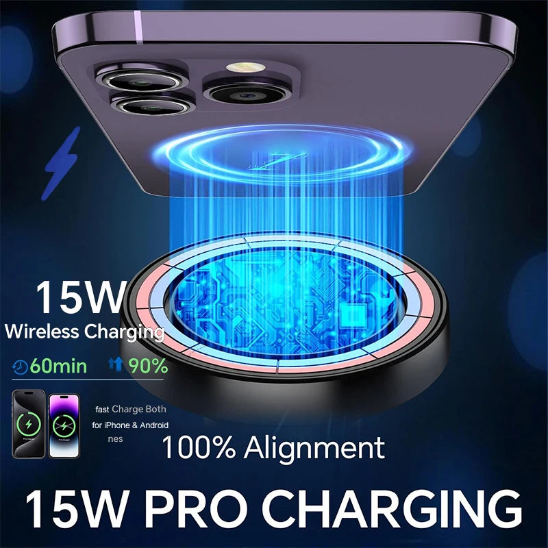 15W Magnetic Dashboard Wireless Car Charger & Mount