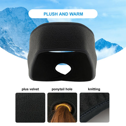 Ponytail Ear Warmer Headband – Windproof Winter Running Headband