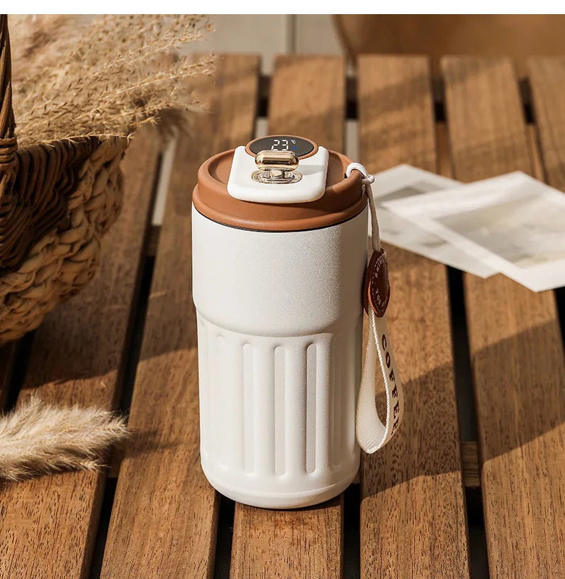 Smart Thermos Mug with Temperature Display – Stainless Steel