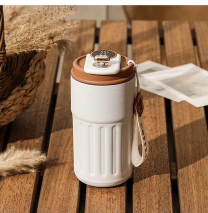 Smart Thermos Mug with Temperature Display – Stainless Steel