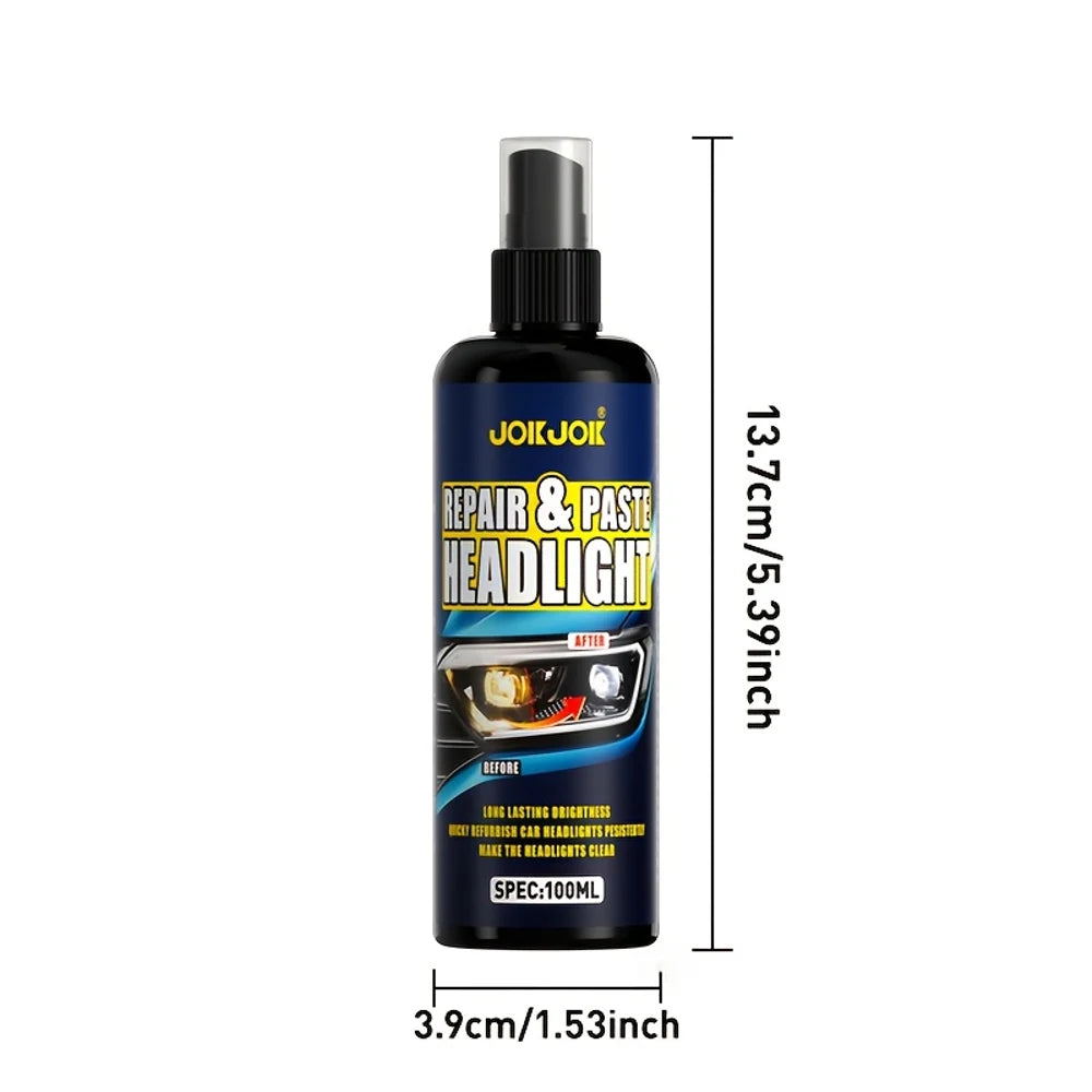 100ml Car Headlight Restoration Spray - Efficient Repair & Polish, Long-Lasting Clarity, Ideal for Automotive Lighting