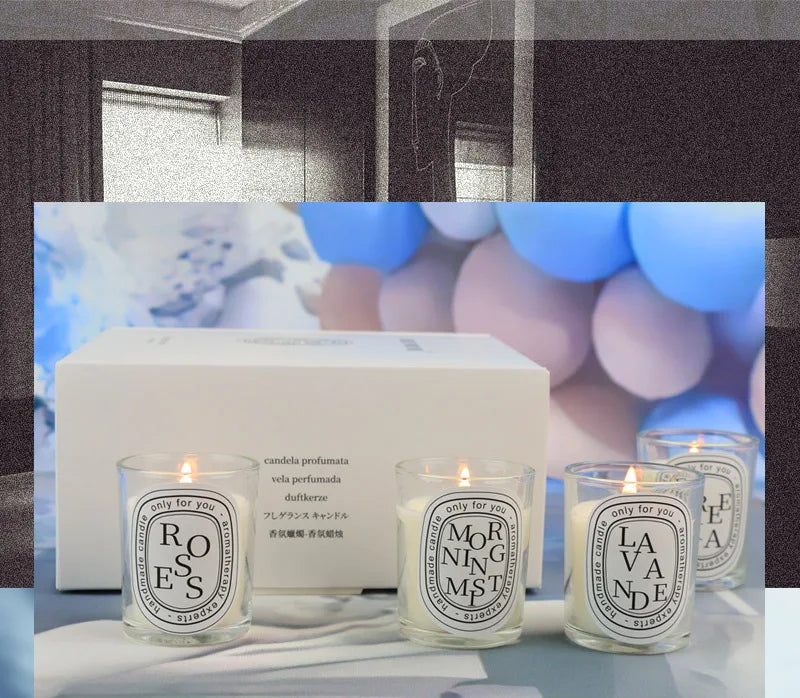 Clear scented candle companion gift return gift fragrance European style romantic candle lamp table incense handmade soy wax