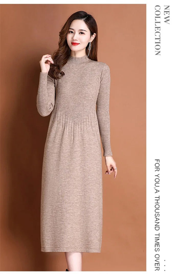 Women's Ankle-Length A-Line Dress with Appliqué