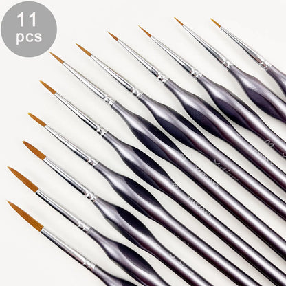 Miniature Detail Paint Brush Set – 10 or 11 Fine-Tip Brushes