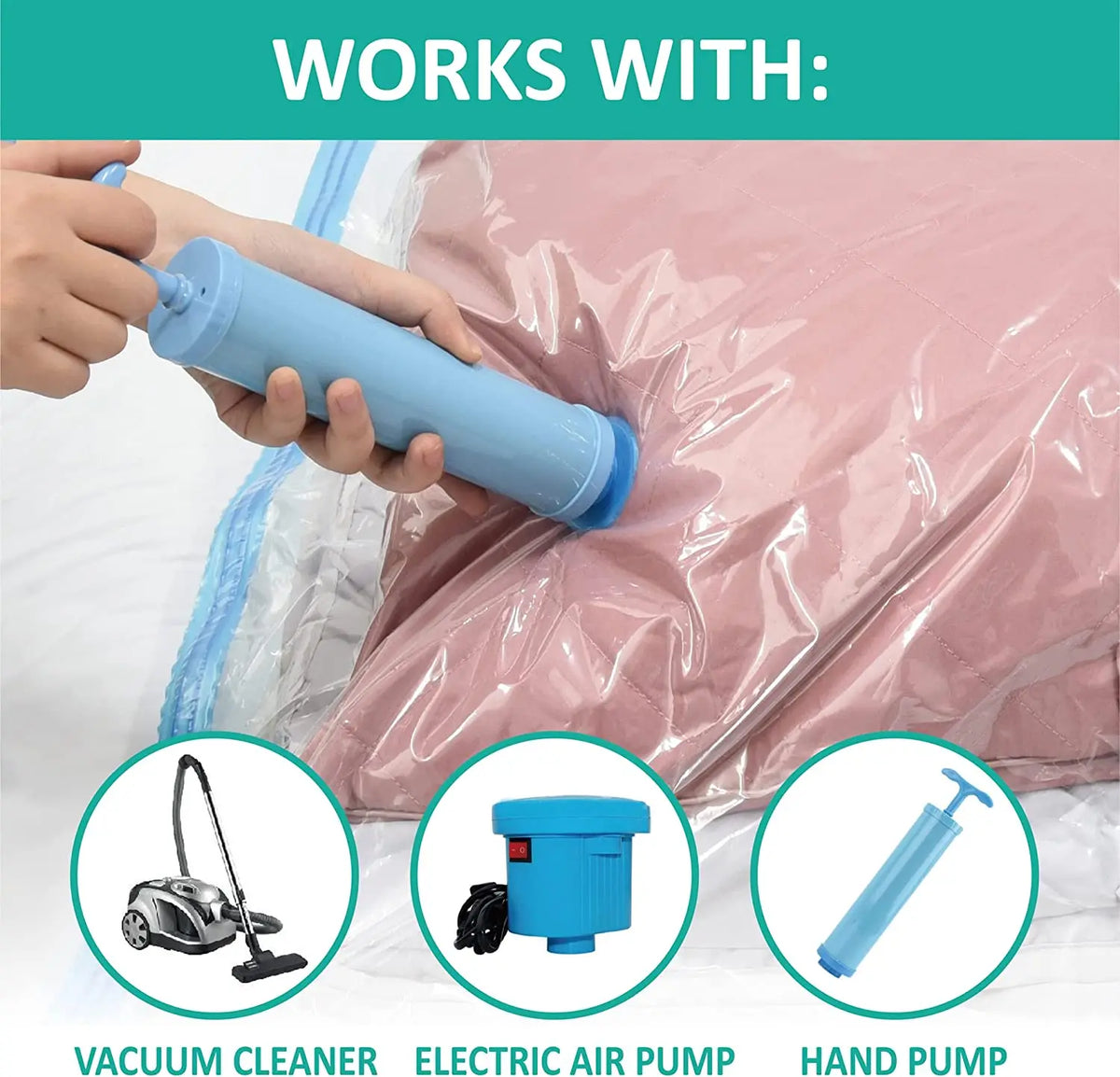 Vacuum Storage Bags for Clothes | Space Saver Bags with Valve | 6 Sizes Available