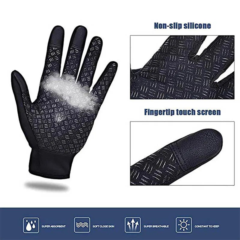 Unisex Water-Repellent Touchscreen Winter Gloves (2 Pairs)