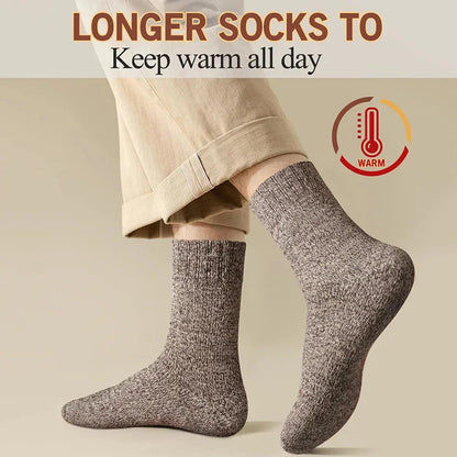 Men's Thick Winter Socks – Warm Terry-Lined Crew Socks, 3 or 5 Pairs