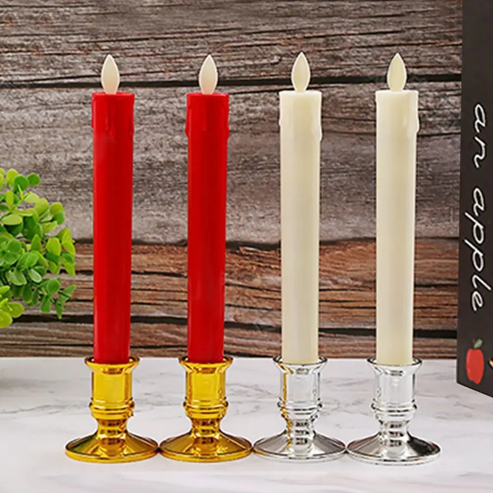 Creative LED Flameless Candles Lights Wedding Birthday Party Simulation Candles Lamp Long Electric Flickering Candlesticks