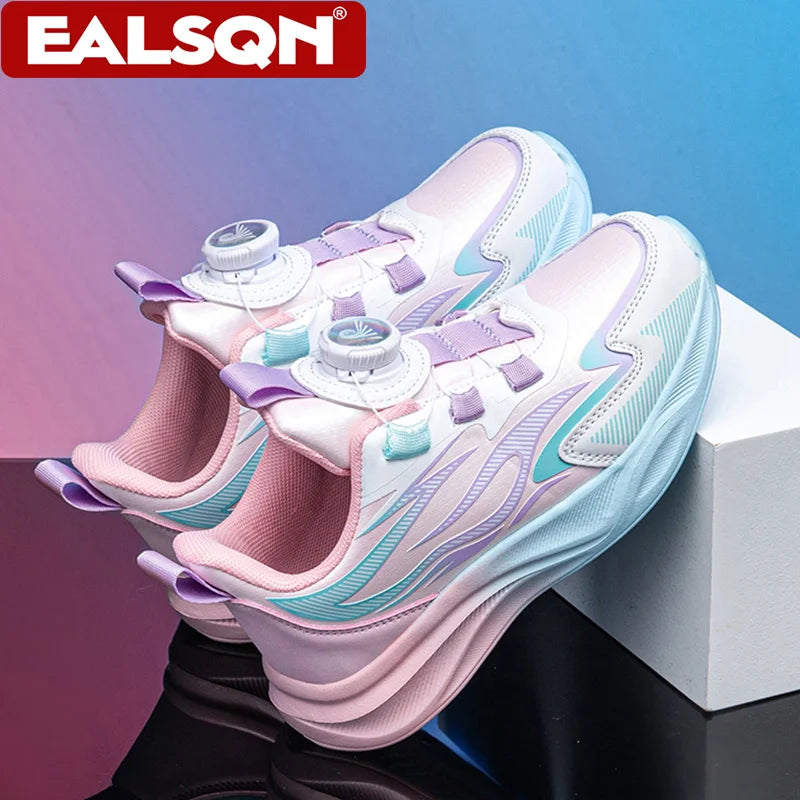 Girls' Buckle-Strap PU Sneakers