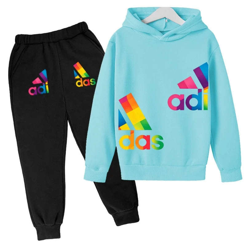 Kids' Printed Sweatshirt & Pants Set - 2-Piece Casual Sports Outfit, Ages 3-12