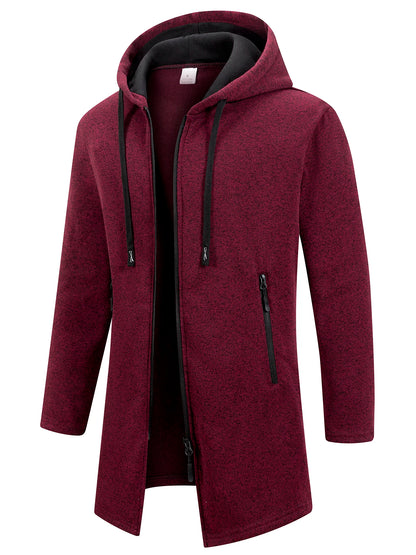 Kapuzenjacke für Herren mit Reißverschluss für den lässigen Lagenlook