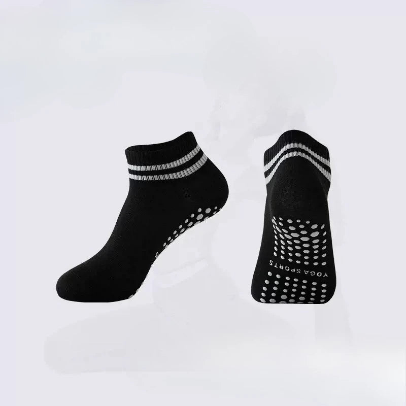 Grip Socks for Women, Non Slip Pilates Yoga Socks with Double Stripes Non Slip Socks for Workout, Ballet, Athletic
