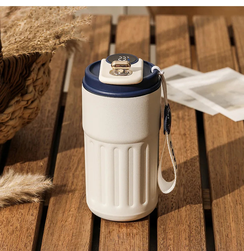 Smart Thermos Mug with Temperature Display – Stainless Steel