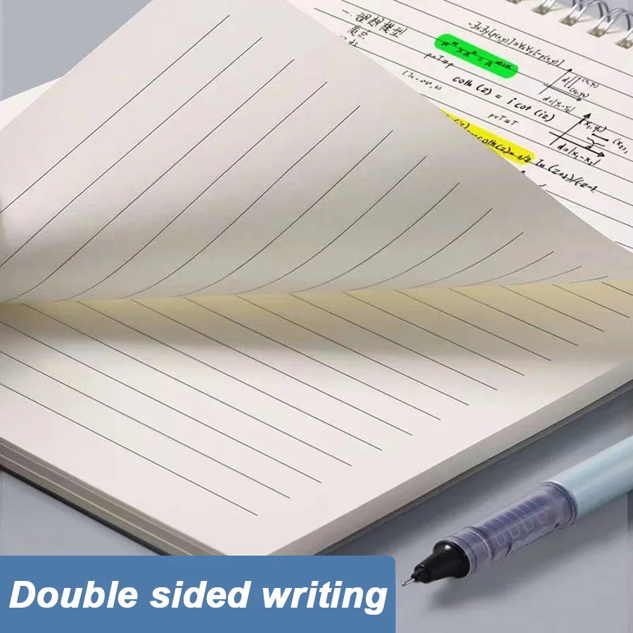 A5 Up Coil Notebook Line Grid Blank Dot Inner 80 Sheets 160 Pages Spiral Notebook with PP Cover Student Note Pad Book
