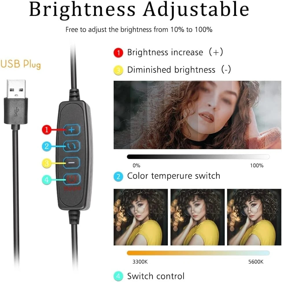 8-Inch LED Fill Light Panel – Bi-Colour USB Video Light with Colour Filters
