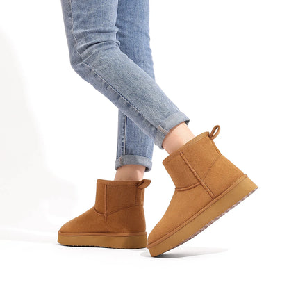 Botines sin cordones para mujer con forro de felpa Evshine