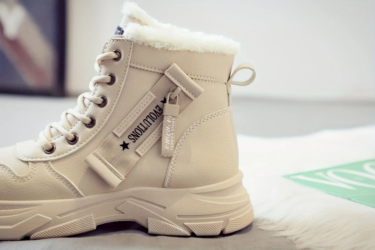 Winter Women Snow Boots Anti‑Slip Warm Fur Lined Martin Boots Casual Ankle Booties Fashion Outdoor Daily Wear Shoes