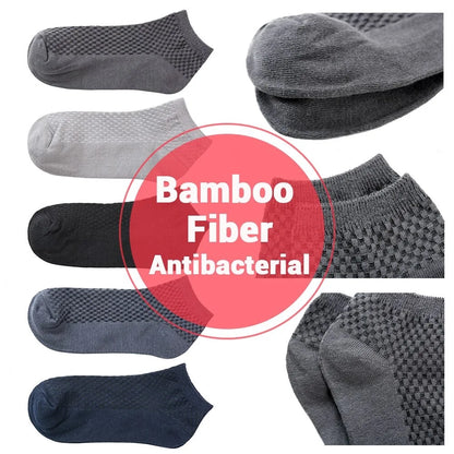 Men's Bamboo Low-Cut Socks – 5 Pairs, Soft & Breathable
