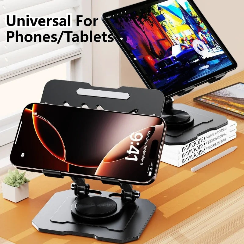 Sturdy 360° Rotation Laptop Stand Adjustable Foldable Notebook Holder Space-saving Durable Desktop Riser for 10-17 Inch Laptops