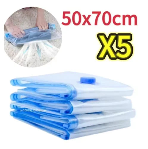 Vacuum Storage Bags 5-Pack | Space Saver Bags for Clothes, Duvets & Bedding, M & L Sizes