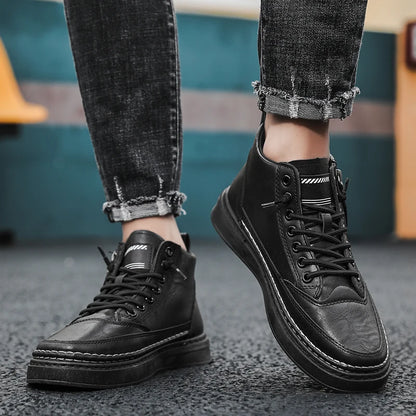 Lässige Herren-Schnürstiefeletten aus PU