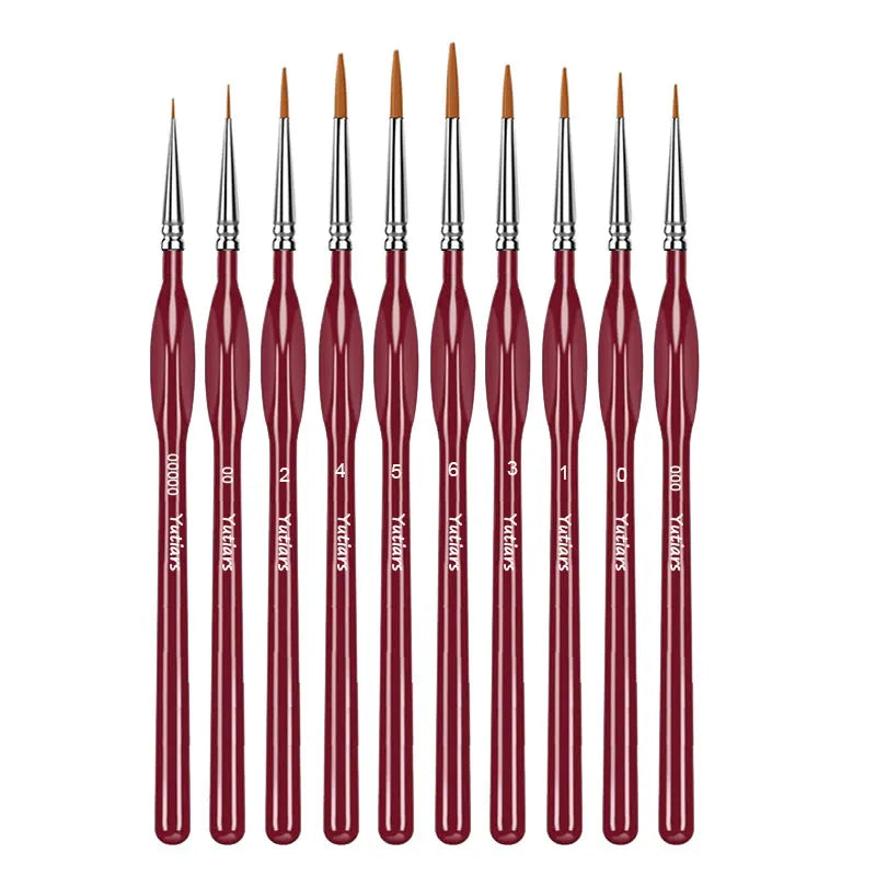 Miniature Detail Paint Brush Set – 10 or 11 Fine-Tip Brushes