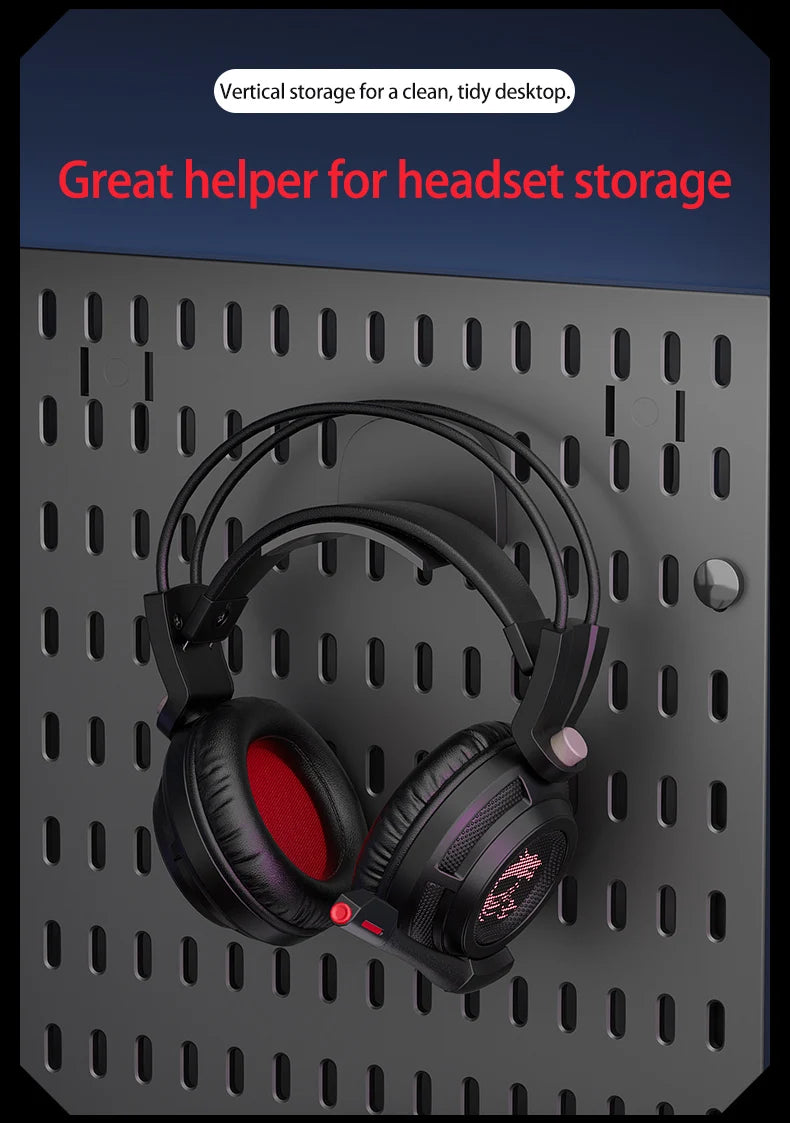 No Drill Desktop Pegboard Rack Gaming Room Organizer For Controllers Headphones Switch Figurine Stationery Storage